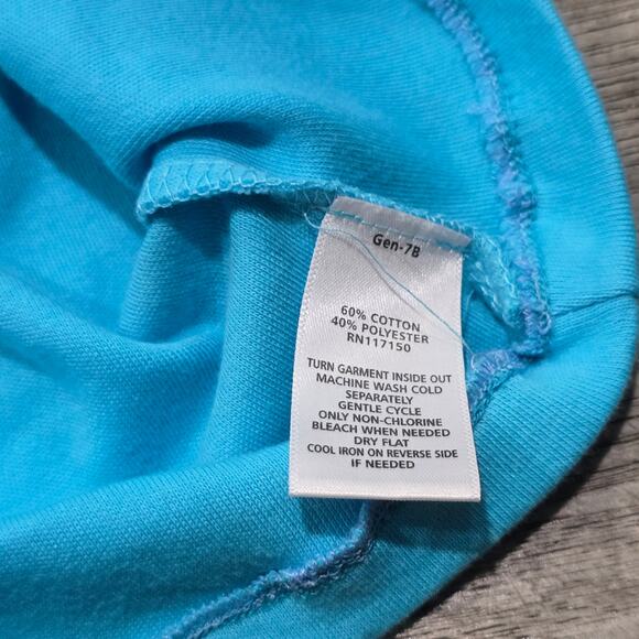 Quacker Factory Blue V Neck Rhinestone Accent 3/4 Sleeve Knit Shirt - Picture 8 of 11